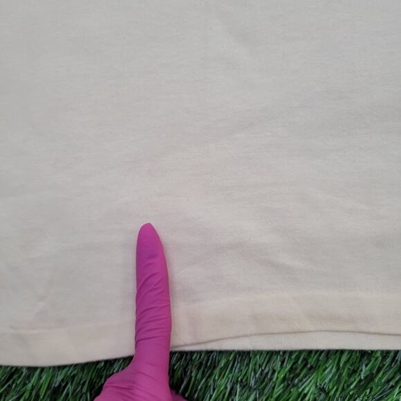 Vintage 80s Hanes Shirt Womens S/M 18x26 Ivory Logo USA - Picture 5 of 13